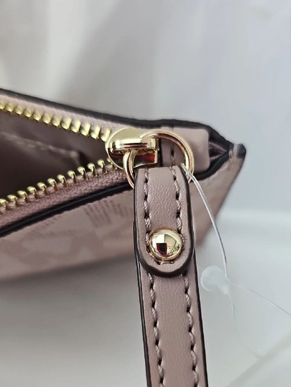 Michael Kors Blush Pink Signature Wristlet with Gold Hardware